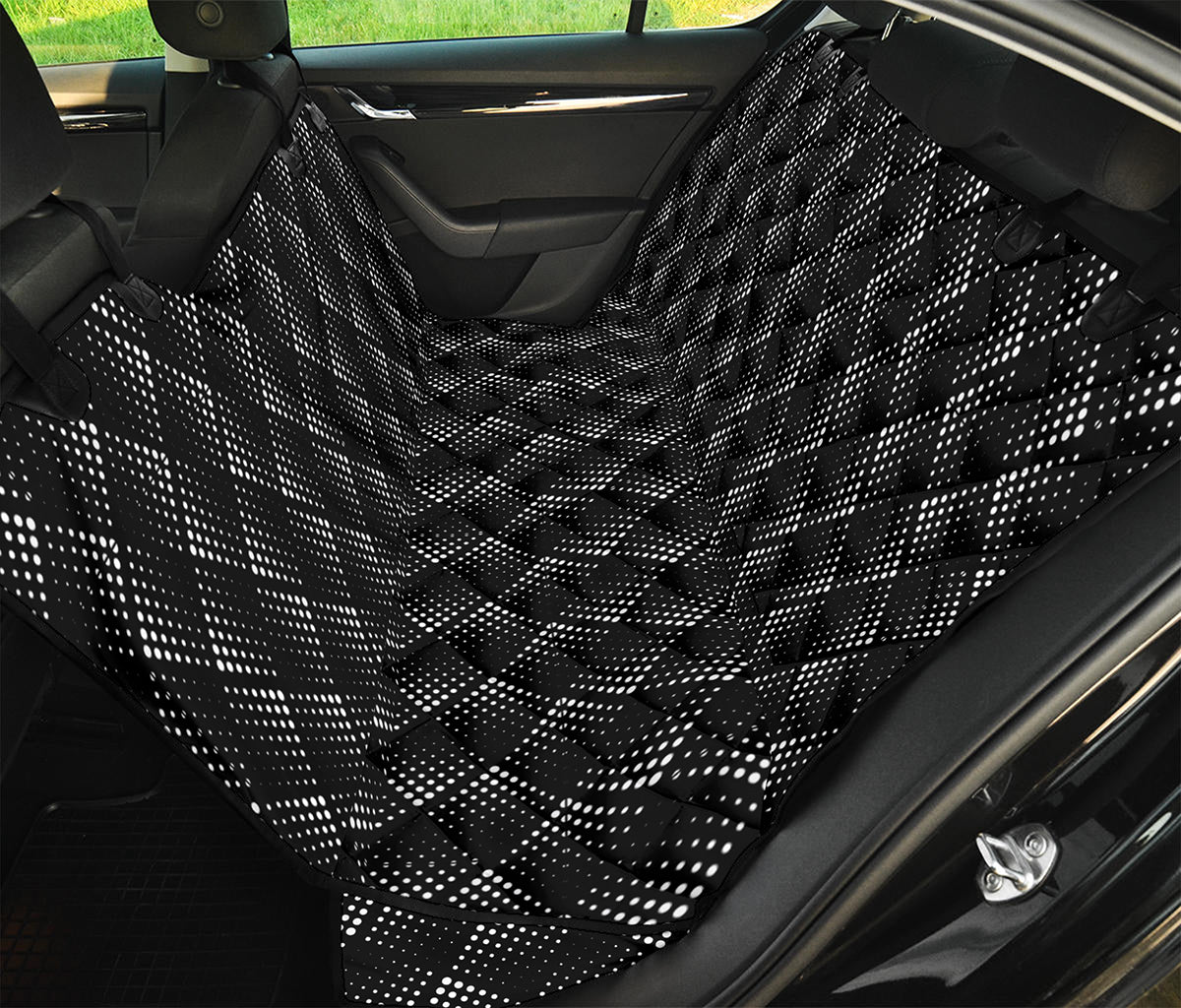Dot Geometric Square Pattern Print Pet Car Back Seat Cover