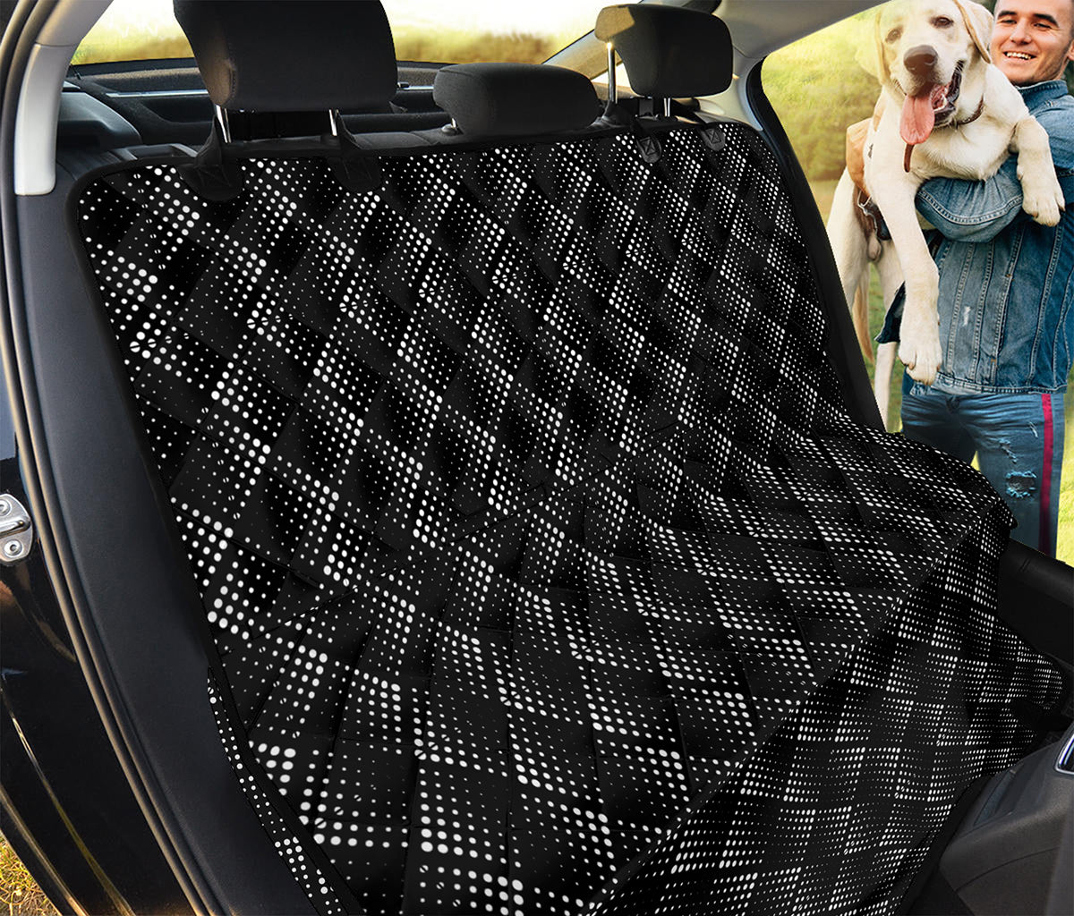 Dot Geometric Square Pattern Print Pet Car Back Seat Cover