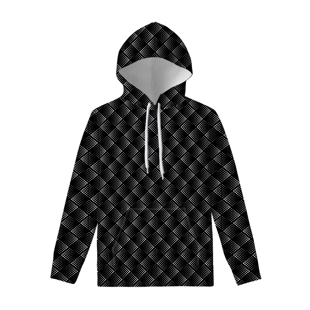 Dot Geometric Square Pattern Print Pullover Hoodie