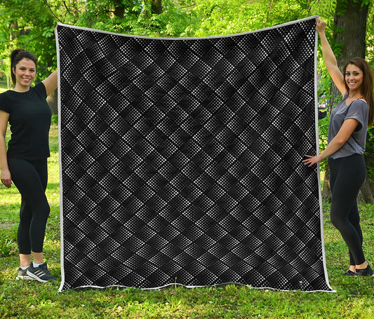 Dot Geometric Square Pattern Print Quilt