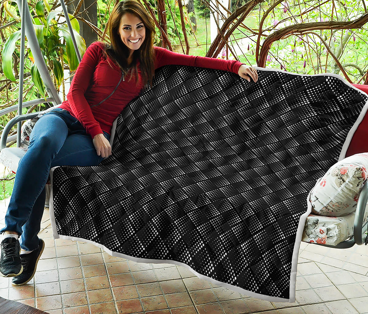 Dot Geometric Square Pattern Print Quilt