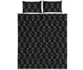 Dot Geometric Square Pattern Print Quilt Bed Set