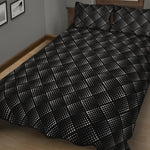 Dot Geometric Square Pattern Print Quilt Bed Set