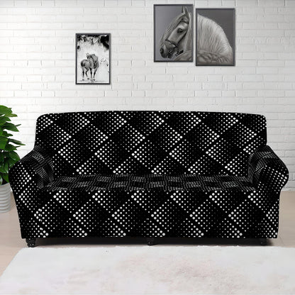 Dot Geometric Square Pattern Print Sofa Cover