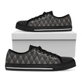 Dot Geometric Triangle Pattern Print Black Low Top Sneakers