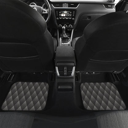 Dot Geometric Triangle Pattern Print Front and Back Car Floor Mats