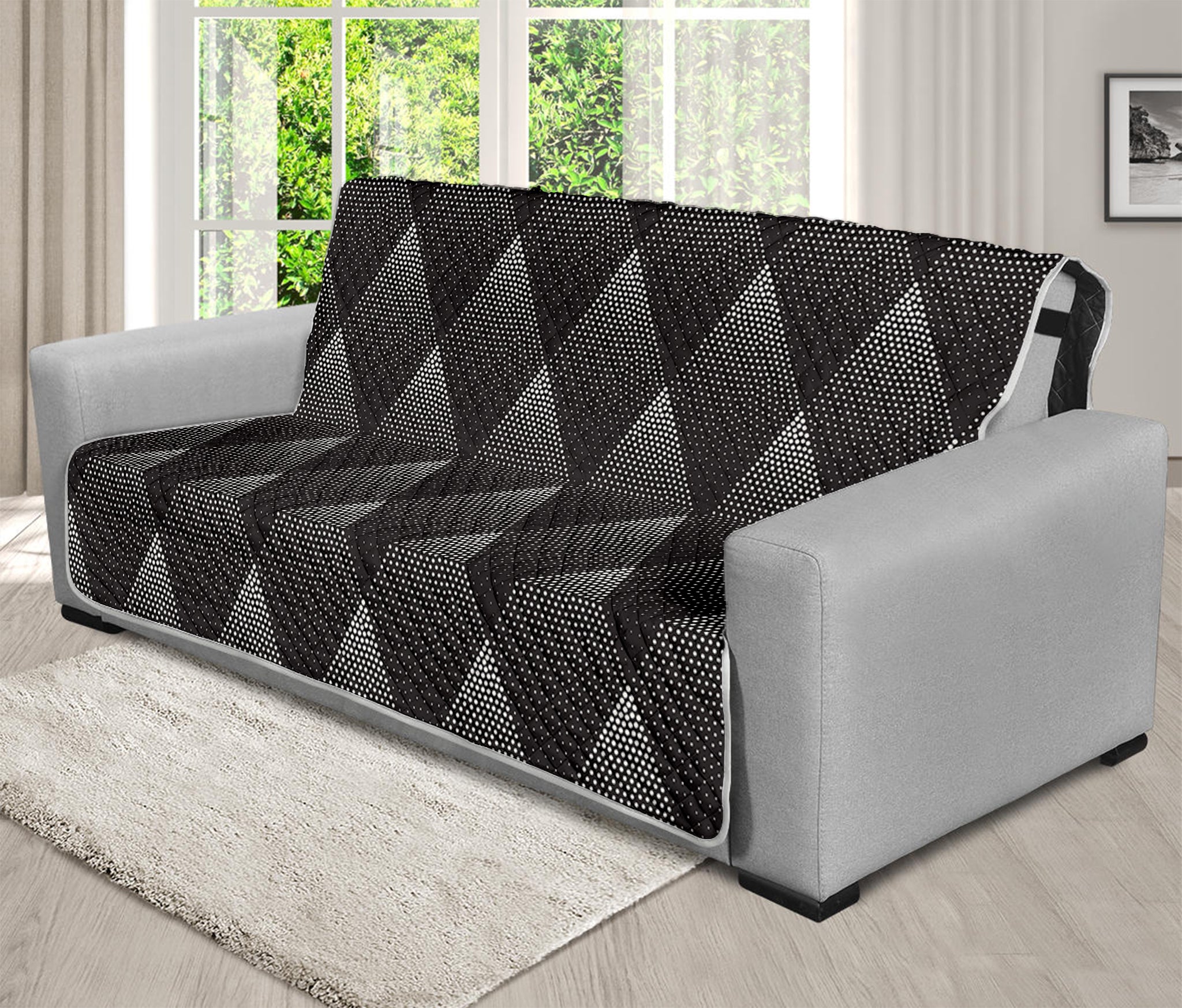 Dot Geometric Triangle Pattern Print Futon Protector