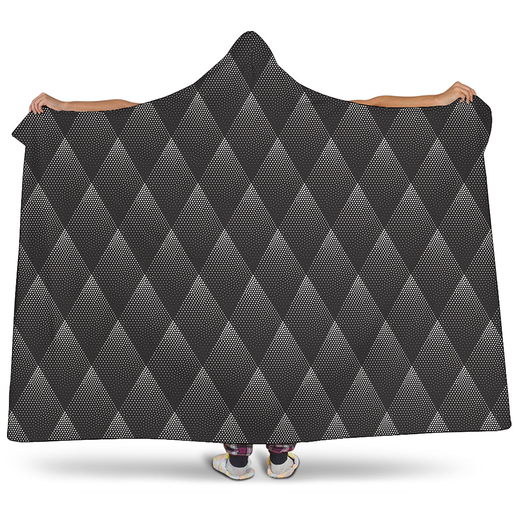 Dot Geometric Triangle Pattern Print Hooded Blanket