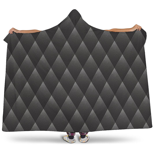 Dot Geometric Triangle Pattern Print Hooded Blanket