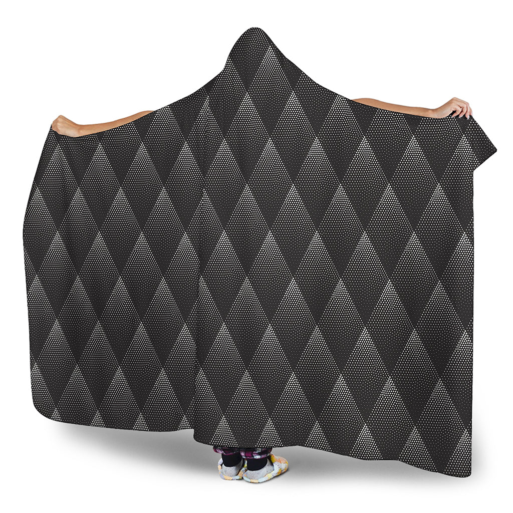 Dot Geometric Triangle Pattern Print Hooded Blanket