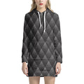 Dot Geometric Triangle Pattern Print Pullover Hoodie Dress