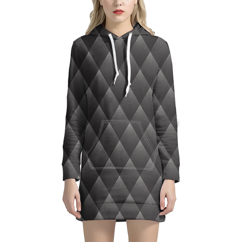 Dot Geometric Triangle Pattern Print Hoodie Dress