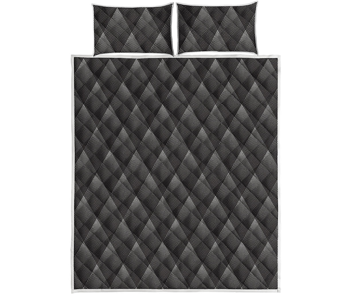 Dot Geometric Triangle Pattern Print Quilt Bed Set