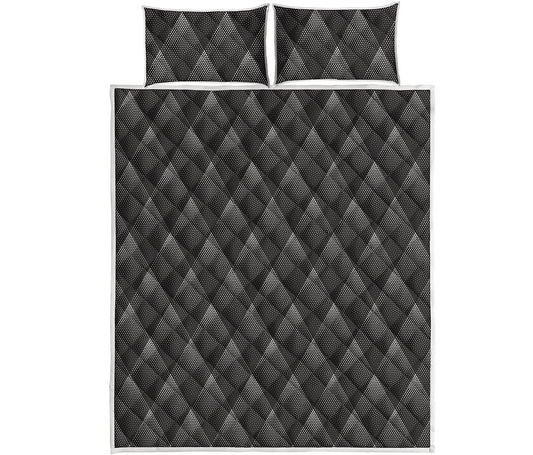 Dot Geometric Triangle Pattern Print Quilt Bed Set