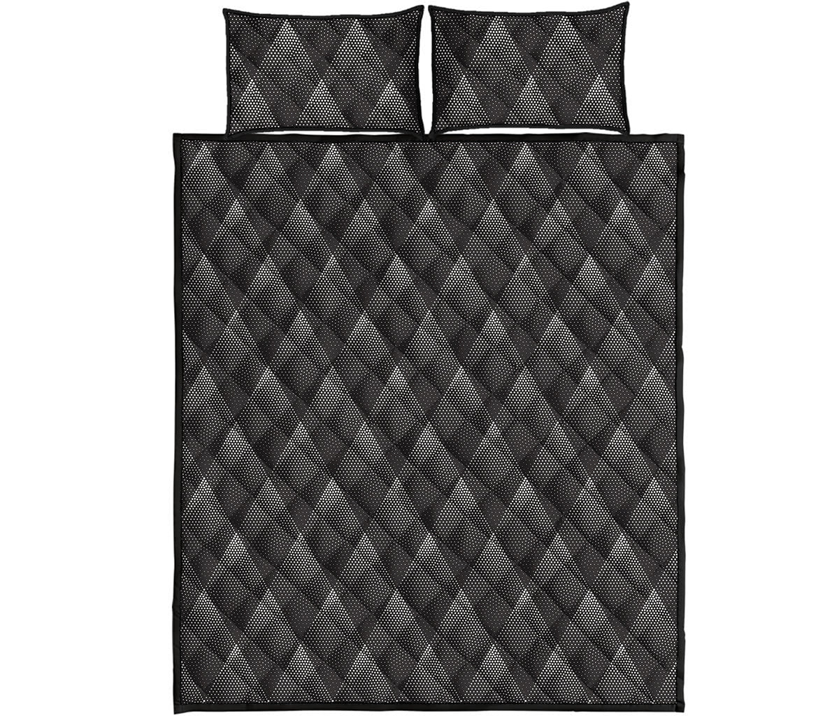 Dot Geometric Triangle Pattern Print Quilt Bed Set