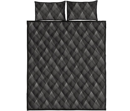 Dot Geometric Triangle Pattern Print Quilt Bed Set