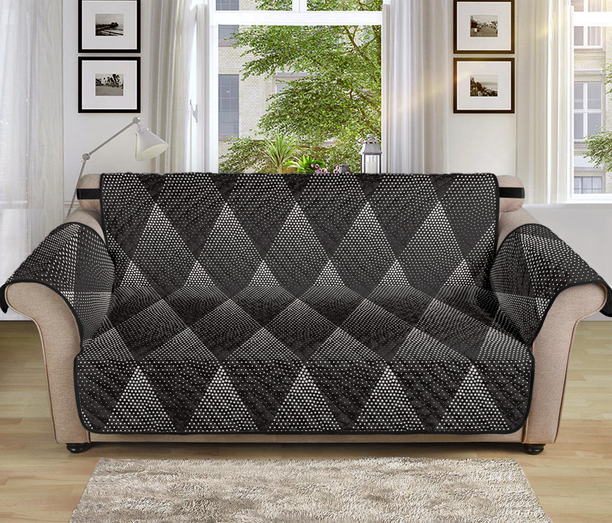 Dot Geometric Triangle Pattern Print Sofa Protector