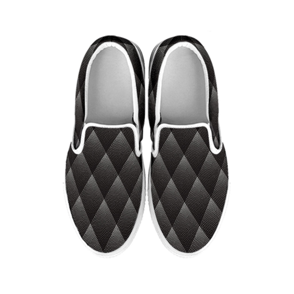 Dot Geometric Triangle Pattern Print White Slip On Shoes