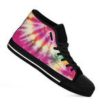 Double Tie Dye Print Black High Top Shoes