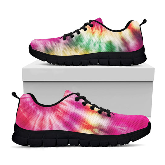 Double Tie Dye Print Black Sneakers
