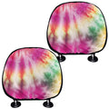 Double Tie Dye Print Car Headrest Covers