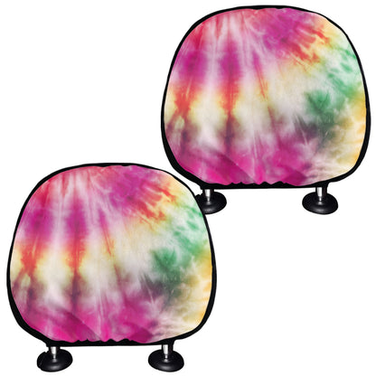 Double Tie Dye Print Car Headrest Covers