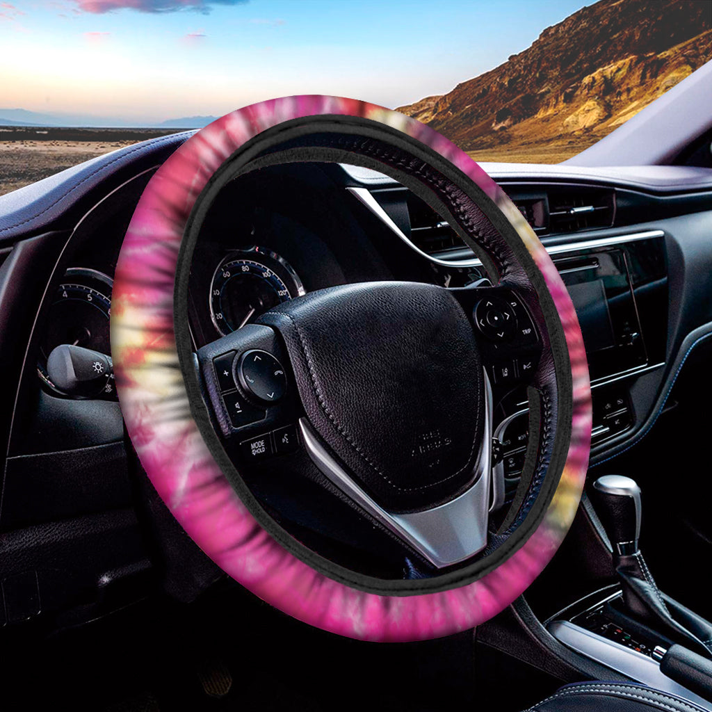 Double Tie Dye Print Car Steering Wheel Cover