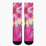 Double Tie Dye Print Crew Socks