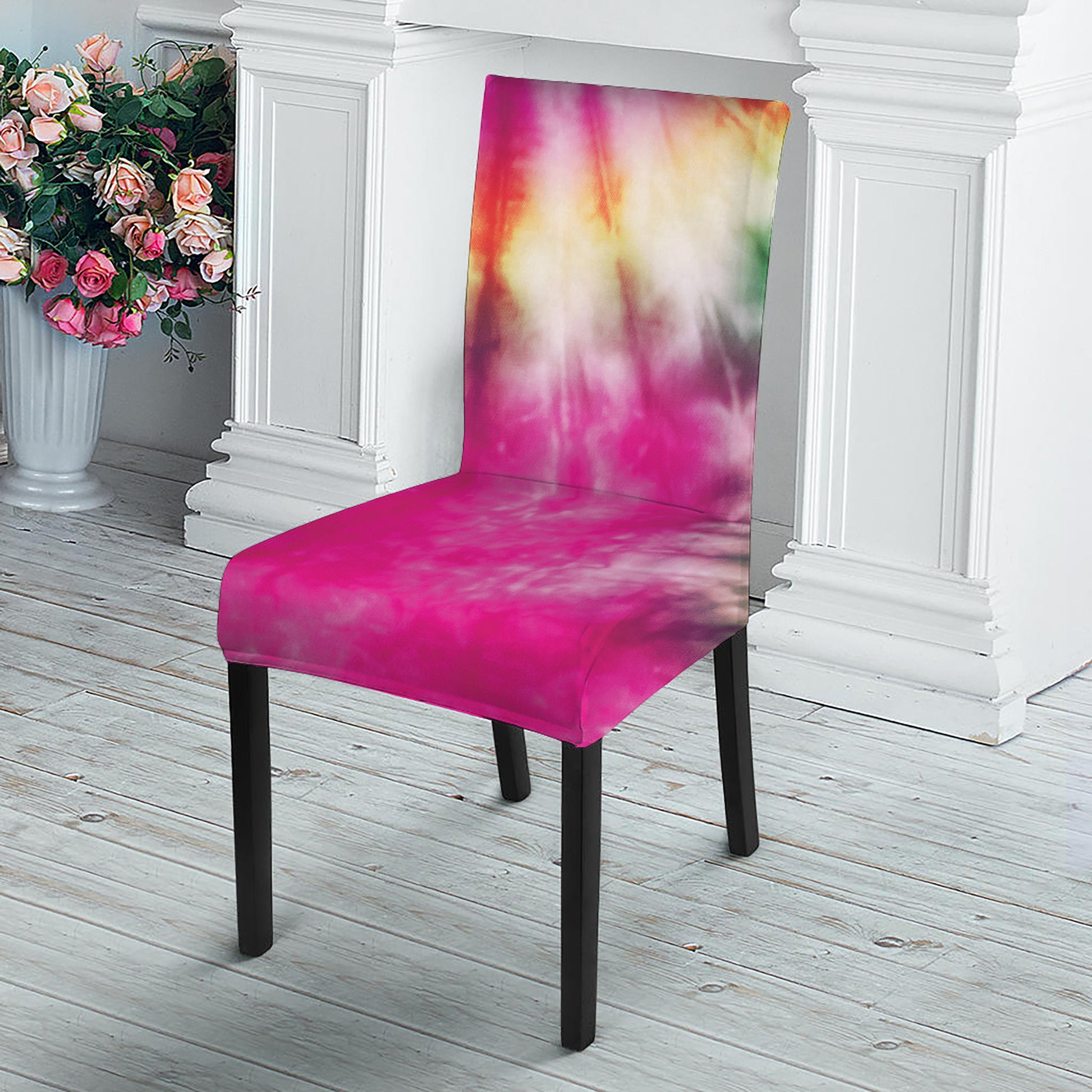 Double Tie Dye Print Dining Chair Slipcover