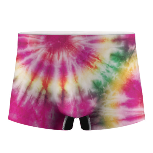 Double Tie Dye Print Men's Boxer Briefs