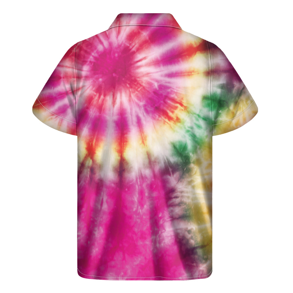 Double Tie Dye Print Men's Short Sleeve Shirt