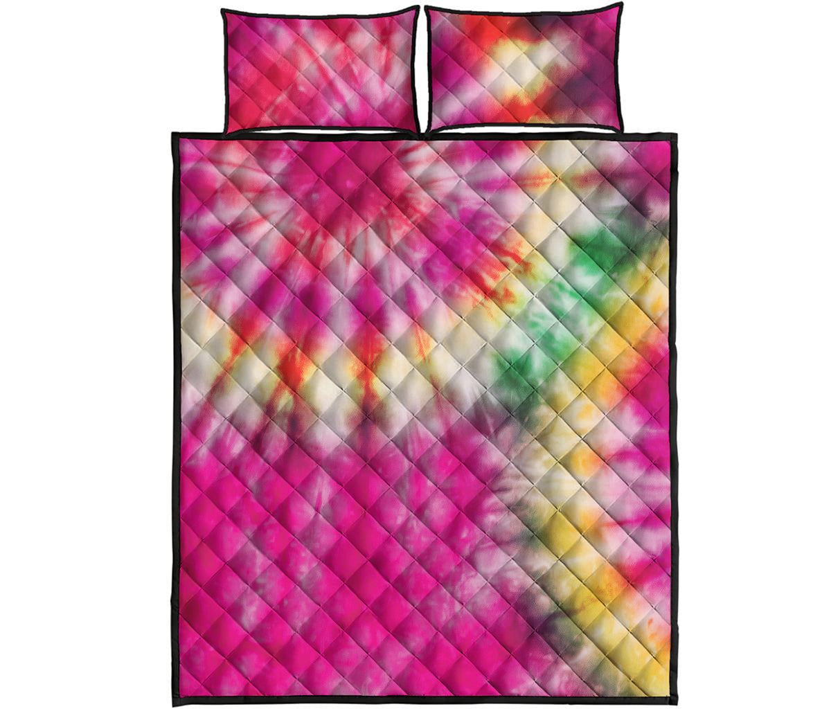 Double Tie Dye Print Quilt Bed Set