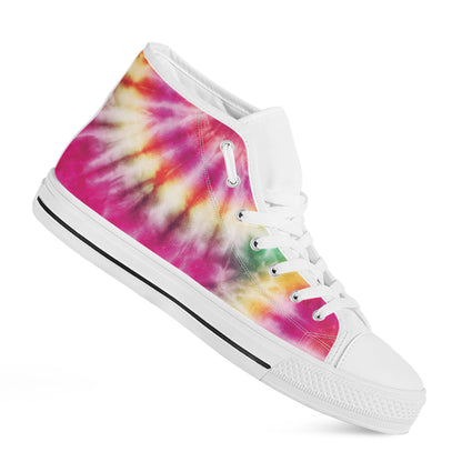 Double Tie Dye Print White High Top Shoes