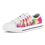 Double Tie Dye Print White Low Top Shoes