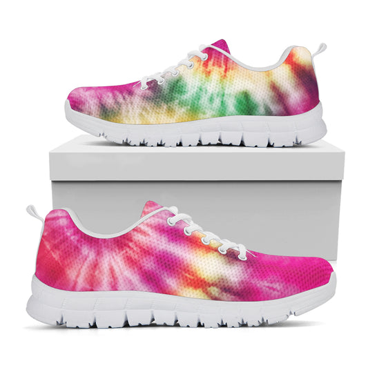 Double Tie Dye Print White Sneakers