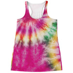 Double Tie Dye Print Women's Racerback Tank Top