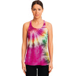 Double Tie Dye Print Women's Racerback Tank Top