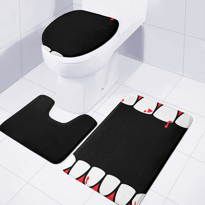 Dracula Fang Print 3 Piece Bath Mat Set