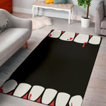 Dracula Fang Print Area Rug