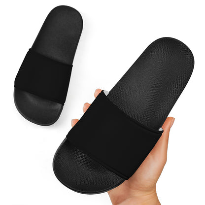 Dracula Fang Print Black Slide Sandals