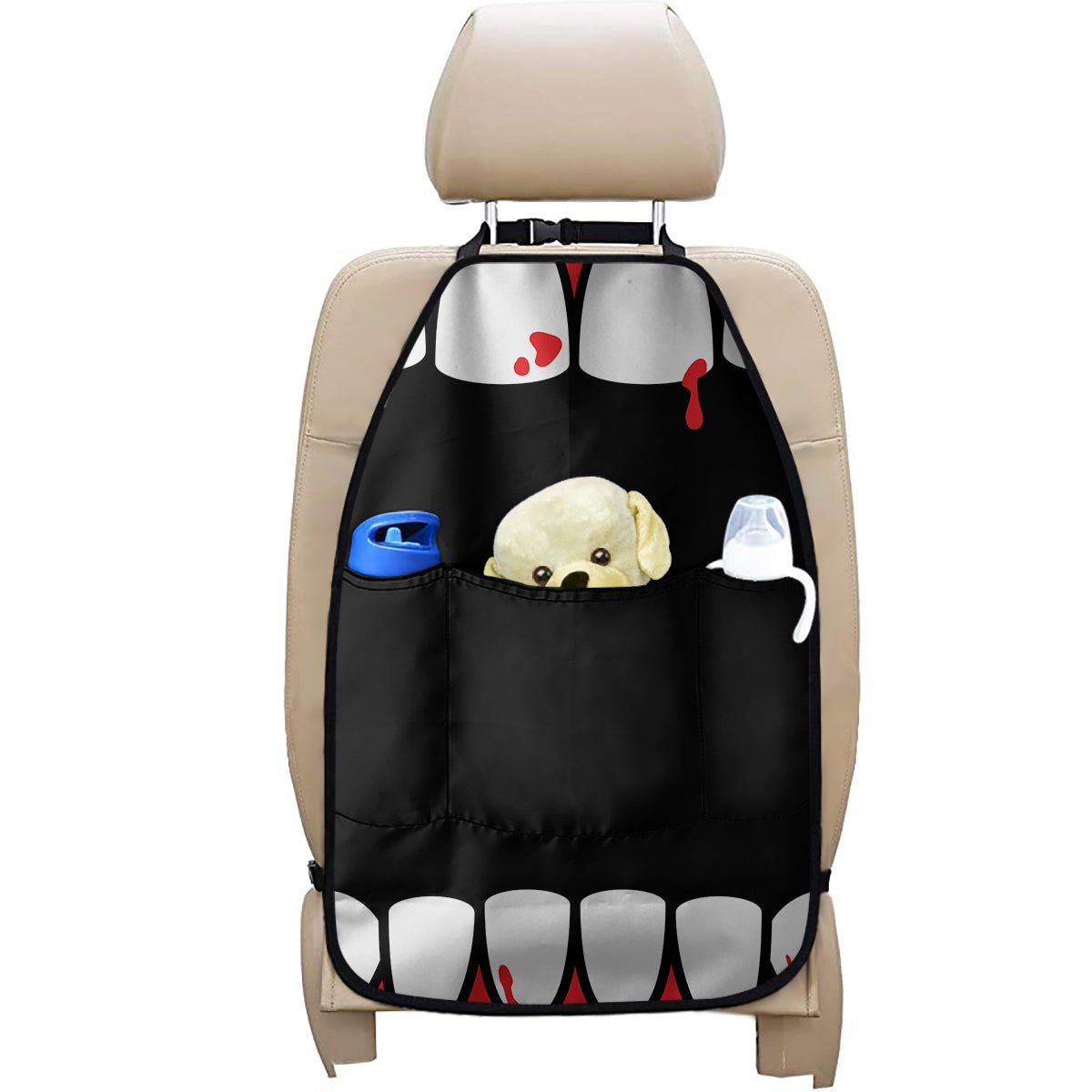 Dracula Fang Print Car Seat Organizers