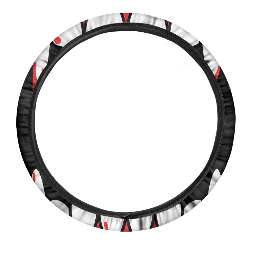 Dracula Fang Print Car Steering Wheel Cover