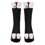 Dracula Fang Print Crew Socks