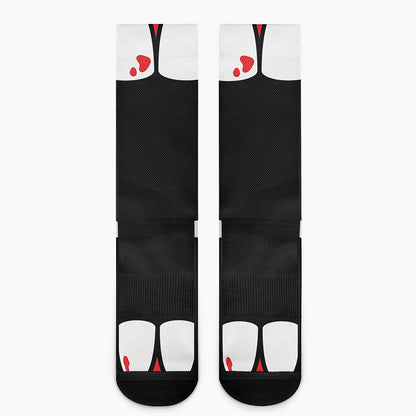 Dracula Fang Print Crew Socks