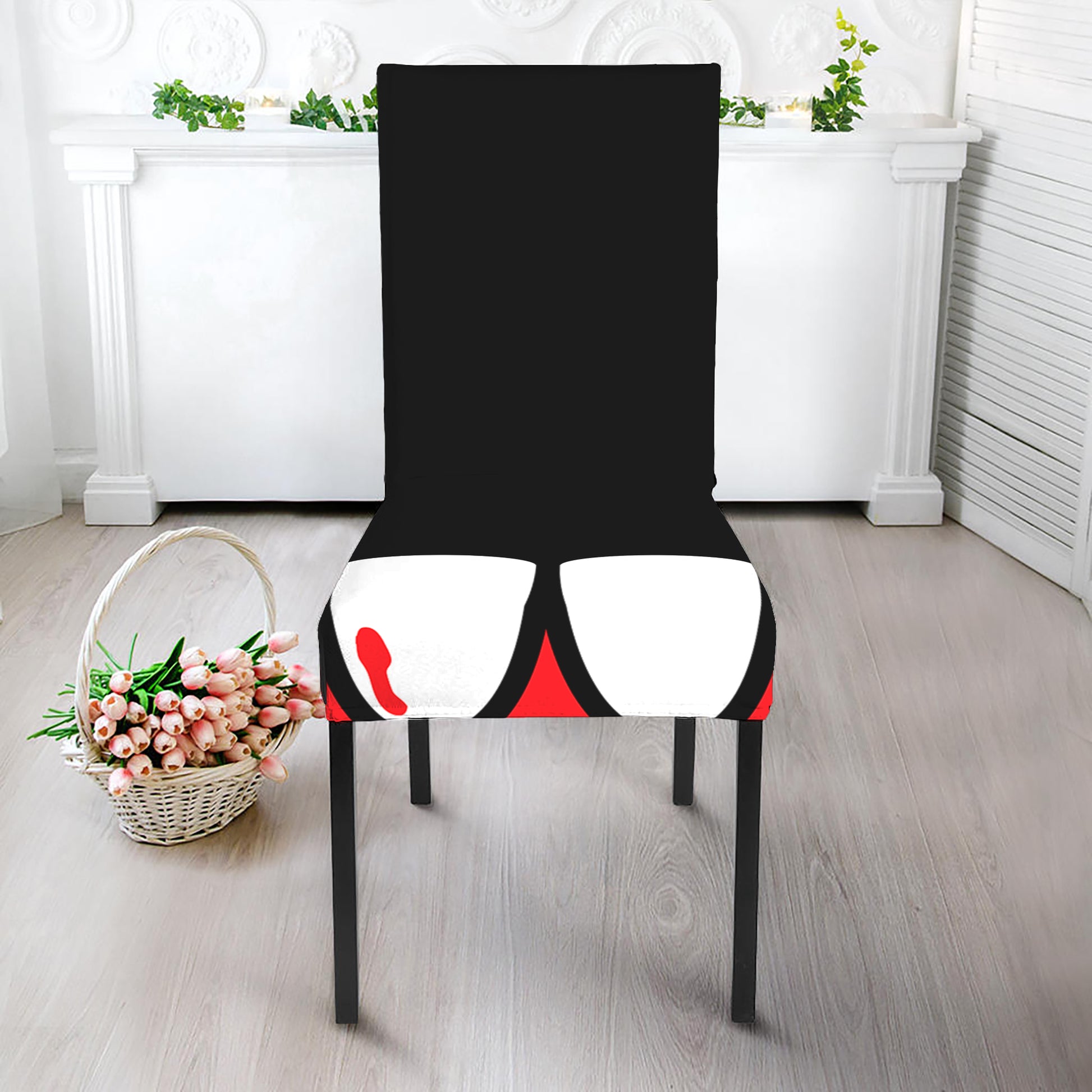 Dracula Fang Print Dining Chair Slipcover