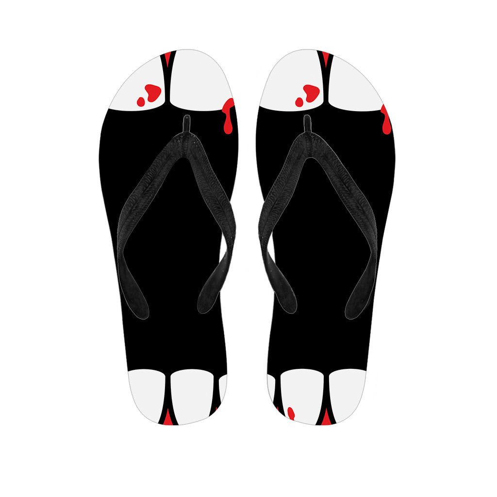 Dracula Fang Print Flip Flops