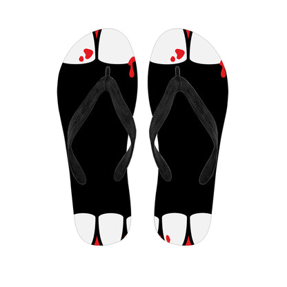 Dracula Fang Print Flip Flops