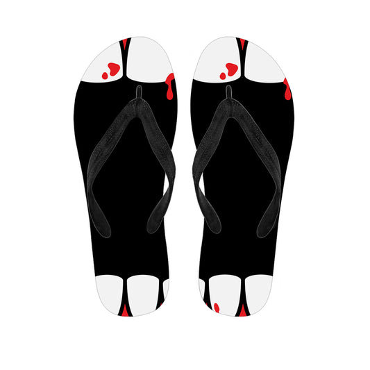 Dracula Fang Print Flip Flops