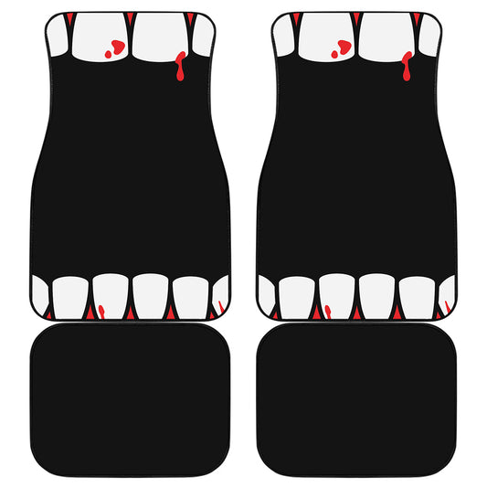 Dracula Fang Print Front and Back Car Floor Mats