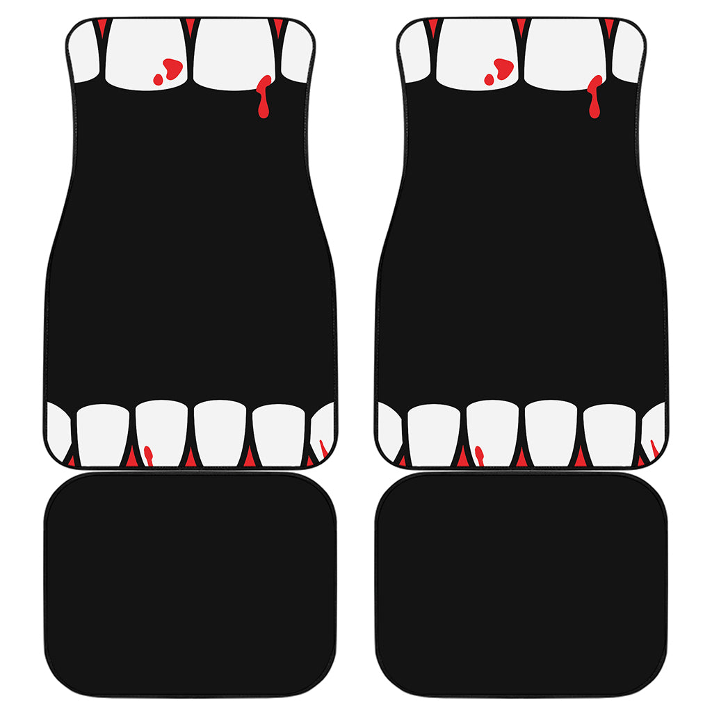 Dracula Fang Print Front and Back Car Floor Mats